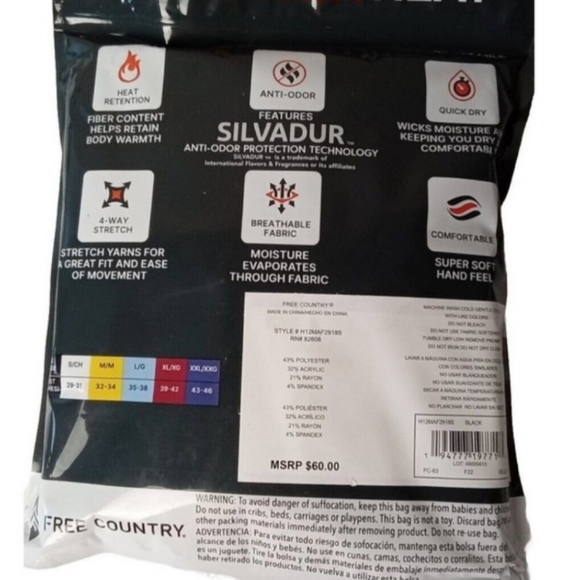 NEW 2 Pair Men's Microtech Base Layer Anti-Odor Heat Retention Pant Medium - Picture 4 of 6